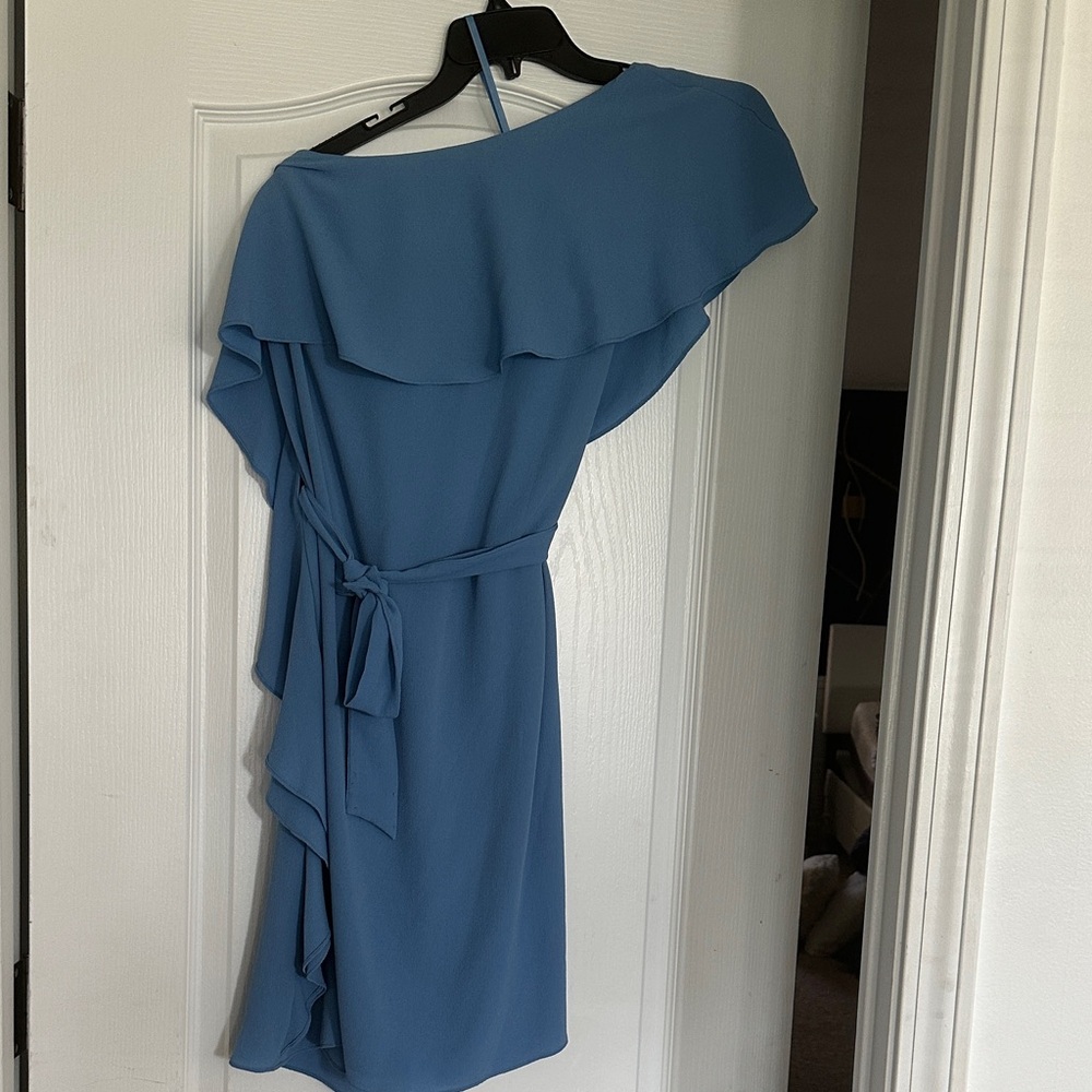 Michael Kors Blue Ruffle Sleeve Dress